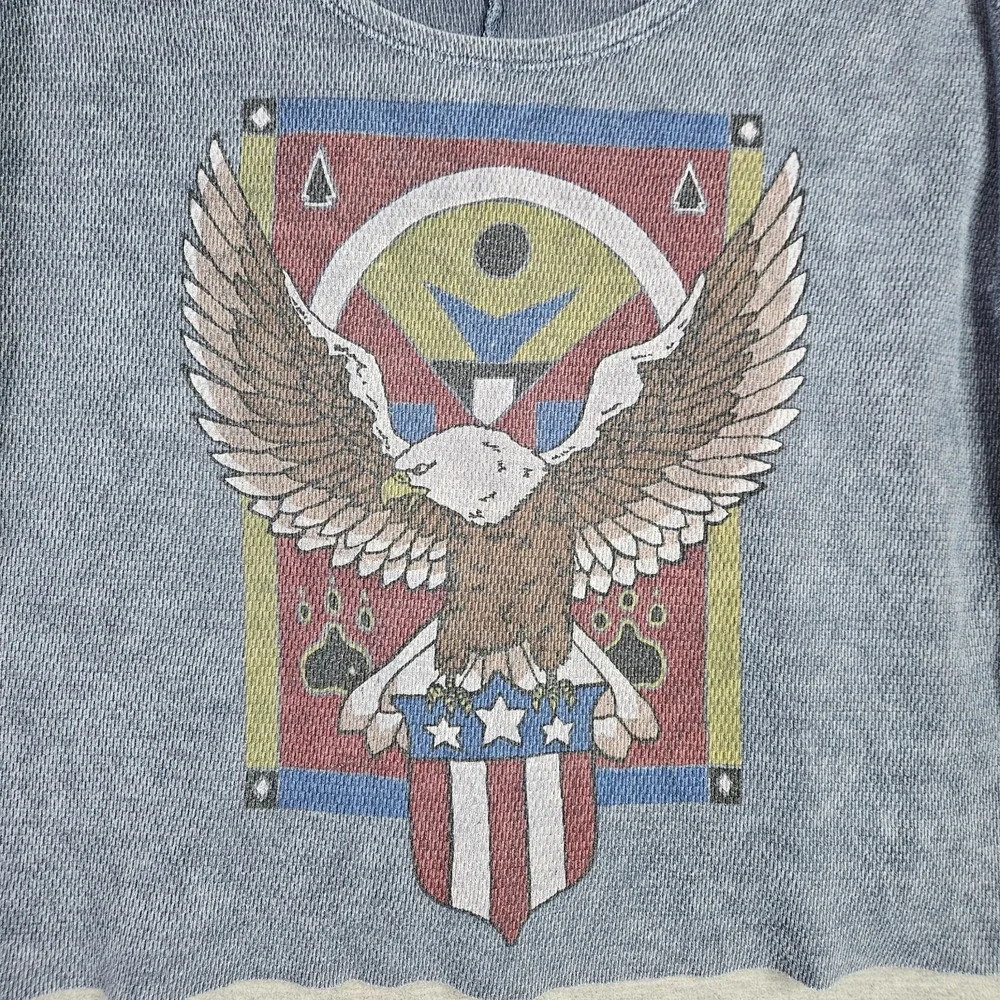 Daydreamer LA Women's Size M/L American Eagle Crop Round Neck Thermal Top